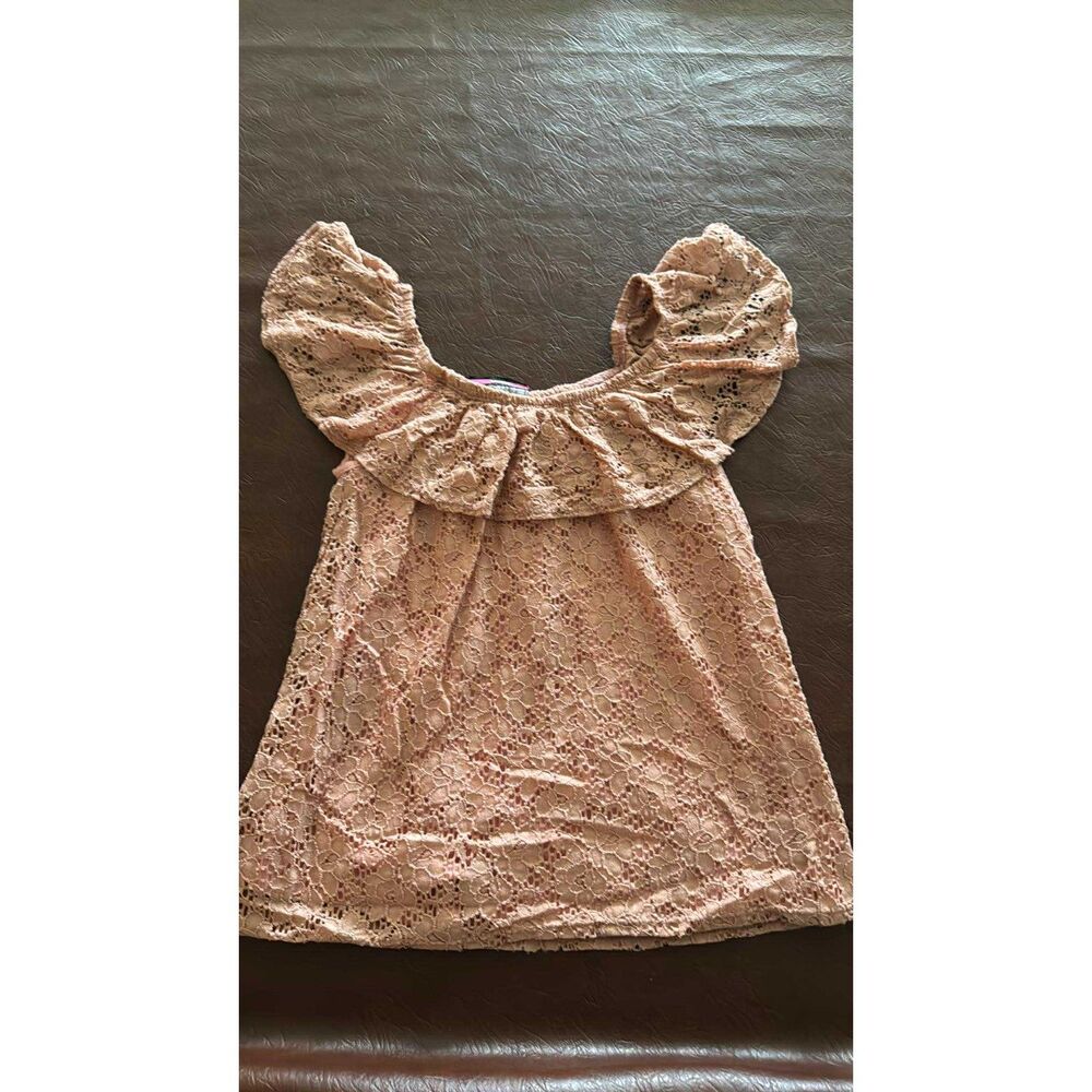 Discreet Girls Top Size large Crocheted